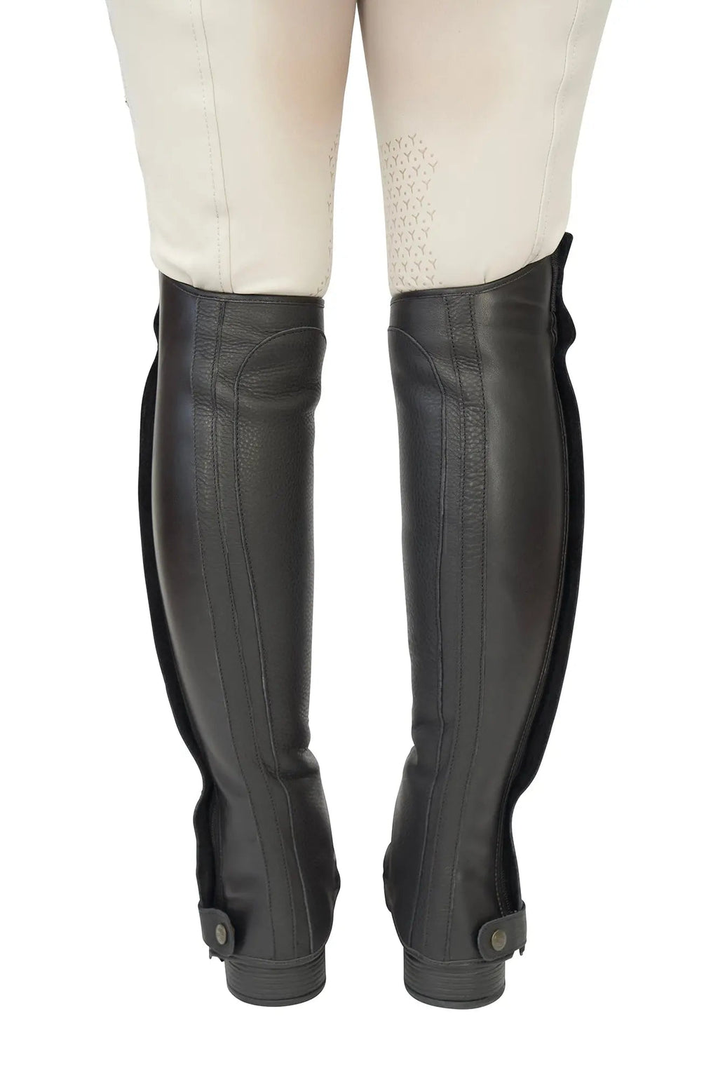 Grand Prix LC Italian Full Leather Half Chaps, Black