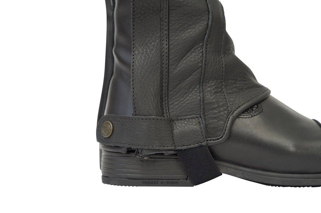 Grand Prix LC Italian Full Leather Half Chaps, Black